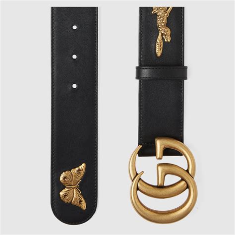 gucci leather belt with animal studs
